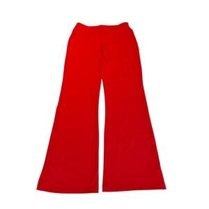 Red Sz L Bootleg Yoga Pants Stretch Pockets NWOT